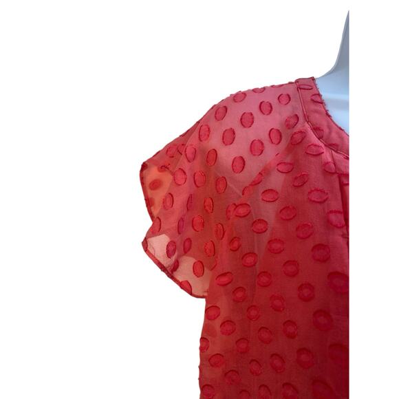 Soft Surroundings Women's Medium Silk Blend Blouse Button Front Flutter Sleeve - Picture 3 of 11